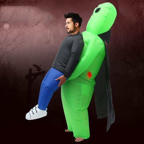 Scary halloween green alien - scary,