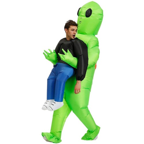 Green alien inflatable costume - green,