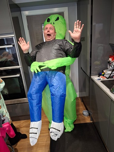 Inflatable green alien costume - alien,