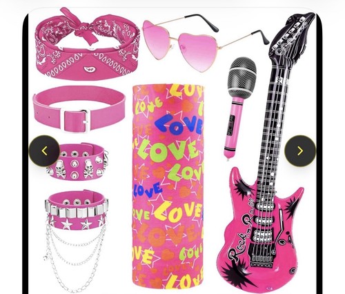 8pcs pink rocker costume - rocker, set