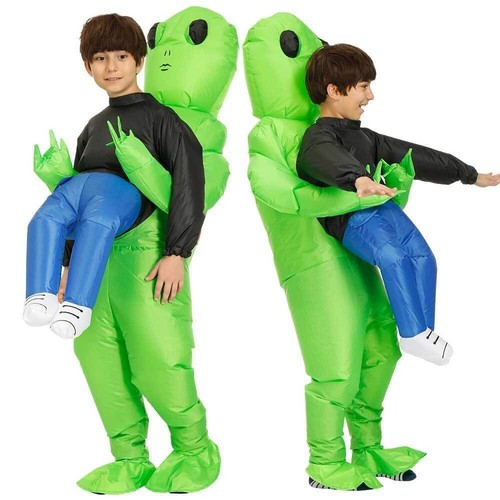 Green alien inflatable - alien, monster