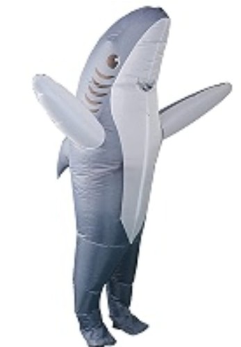 Inflatable grey shark costume - inflatable,